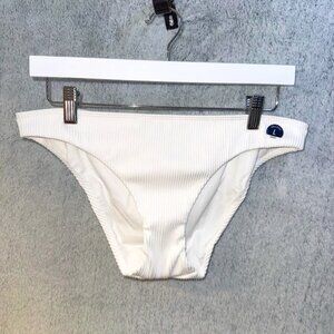 Hollister Swim Bikini Bottom Large White Ribbed NWT